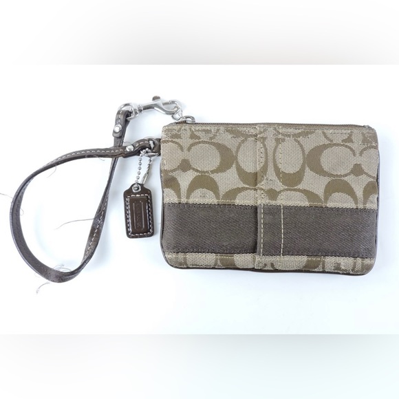 Coach Signature Small Canvas Wristlet - Picture 3 of 3